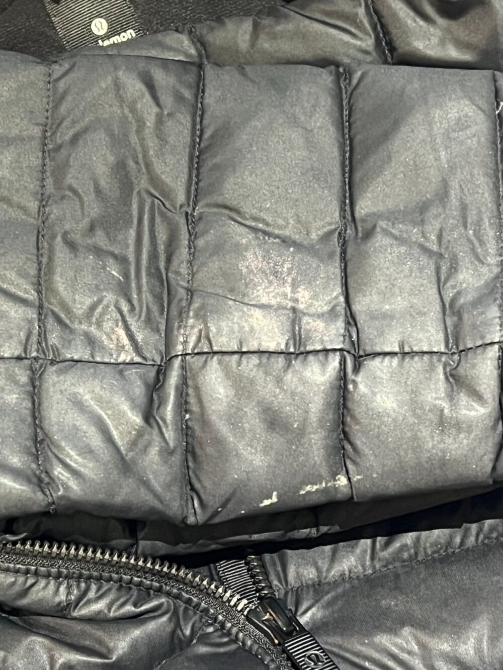 Lululemon Black Long Quilted Puffer Coat Hooded Zip Pockets Women's Size 8 - Picture 11 of 11